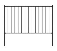 vidaXL Fence Panel with Posts Powder-coated Steel 1.7x0.75 m Black