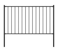 vidaXL Fence Panel with Posts Powder-coated Steel 1.7x0.75 m Black