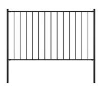 vidaXL Fence Panel With Posts Powder-coated Steel 1.7X0.75 M Black