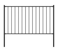 vidaXL Fence Panel With Posts Powder-coated Steel 1.7X0.75 M Black