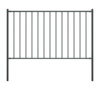 vidaXL Fence Panel with Posts Powder-coated Steel 1.7x1.25 m Anthracite
