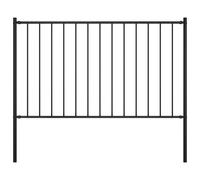 Vidaxl Fence Panel With Posts Powder-Coated Steel 1.7X1.25 M Black