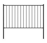 vidaXL Fence Panel With Posts Powder-coated Steel 1.7X1.25 M Black