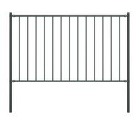 vidaXL Fence Panel with Posts Powder-coated Steel 1.7x1 m Anthracite