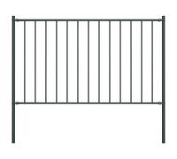 vidaXL Fence Panel with Posts Powder-coated Steel 1.7x1 m Anthracite UK