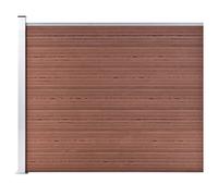 vidaXL Fence Panel WPC 175x146 cm Brown Garden Barrier Edging Fencing Privacy