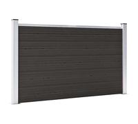 WPC Fence Panel 180x105cm Black Wood-Plastic Composite Privacy Screen HeavyDuty