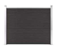 vidaXL Fence Panel WPC 180x146 cm Black Garden Barrier Edging Fencing Privacy
