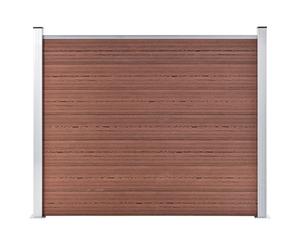 vidaXL Fence Panel WPC 180x146 cm Brown Garden Barrier Edging Fencing Privacy