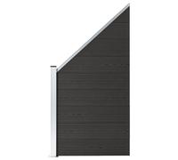 vidaXL Fence Panel WPC 95x(105-180) cm Black