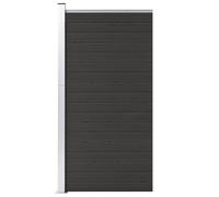 vidaXL Fence Panel WPC 95x186 cm Black Garden Barrier Edging Fencing Privacy