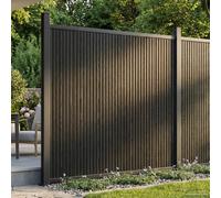 vidaXL Fence Panel WPC and Aluminium Black