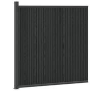 vidaXL Fence Panel WPC and Aluminium Black