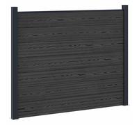vidaXL Fence Panel WPC and Aluminium Black