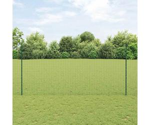 vidaXL Fence Post 22 pcs Green 200 cm Steel