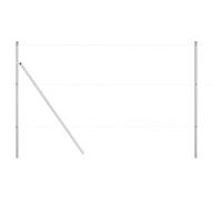 vidaXL Fence Post 7 pcs Silver Steel, Garden and Terrace Decor, Cylindrical Post, Durable Boundary Support for Outdoor Fencing, Landscape Fixture, Home Barrier