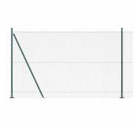 vidaXL Fence Post Green 10 x 1.5 m (40 x 40 mm mesh) Steel and PVC