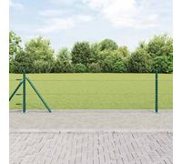 vidaXL Fence Post Green 25 x 0.4 m (36 mm mesh) Steel and PVC