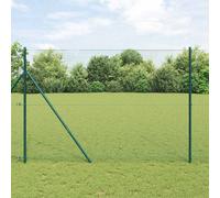 Welded Wire Fence Green 1.6x25m Metal with 13 Spike Posts Ground Fix incl ties.