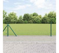vidaXL Fence Post Green 50 x 0.5 m (25 x 25 mm mesh) Steel and PVC