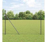 vidaXL Fence Post Grey 10 x 1.5 m (50 mm mesh) Steel and PVC