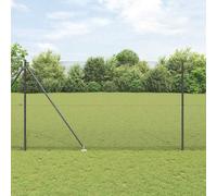 vidaXL Fence Post Grey 10 x 1.6 m (12 x 12 mm mesh) Steel and PVC