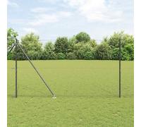 vidaXL Fence Post Grey 100 x 1.6 m (36 mm mesh) Steel and PVC