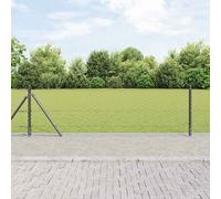 vidaXL Fence Post Grey 25 x 0.4 m (50 mm mesh) Steel and PVC