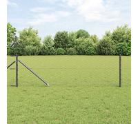 vidaXL Fence Post Grey 25 x 0.6 m (50 mm mesh) Steel and PVC
