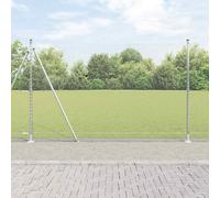 Garden Fence 1.4 x 10m Green PVC-Coated Galvanised Steel Hexagon Roll w/Posts x5