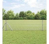 vidaXL Fence Post Silver 50 x 0.5 m (12 x 12 mm mesh) Steel