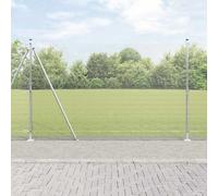 Welded Wire Fence with Concrete Base Mesh Post Garden Posts Outline vidaXL
