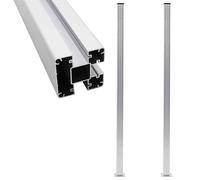 vidaXL 2x Fence Posts Aluminium 185cm Post Stake with Cap Support Holder Rail