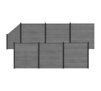 vidaXL Fence Set 1138 x 186 cm WPC and Aluminium Grey