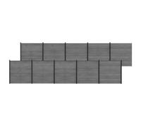 vidaXL Fence Set 1737 x 186 cm WPC and Aluminium Grey