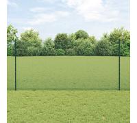 vidaXL Fence with Post Green 1.2 x 10 m Steel and PVC