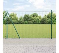 vidaXL Fence with Post Green 1.2 x 25 m Steel and PVC