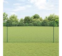vidaXL Fence with Post Green 1.4 x 10 m Steel and PVC