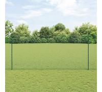 vidaXL Fence with Post Green 1.4 x 50 m Steel and PVC