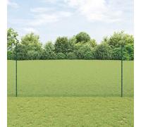 vidaXL Fence with Post Green 1.5 x 10 m Steel and PVC