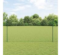 vidaXL Fence with Post Green 1.5 x 50 m Steel and PVC