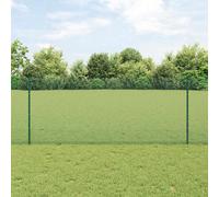 vidaXL Fence with Post Green 1 x 50 m Steel and PVC