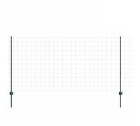 vidaXL Fence with Post Green 1.2 x 25 m Steel, Adjustable Outdoor Enclosure, Modern Garden Fence, Durable Space Divider, Versatile Privacy Partition for Backyards