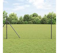 vidaXL Fence with Post Grey 1.4 x 10 m Steel and PVC