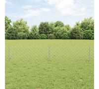 vidaXL Fence with Post Silver 0.4 x 10 m Steel