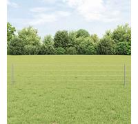 vidaXL Fence with Post Silver 0.4 x 10 m Steel