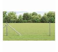 vidaXL Fence with Post Silver 0.6 x 10 m Steel