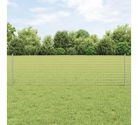 vidaXL Fence with Post Silver 0.6 x 25 m Steel