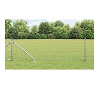 vidaXL Fence with Post Silver 0.6 x 25 m Steel