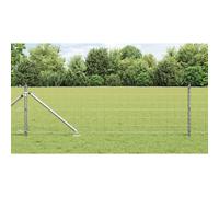 vidaXL Fence with Post Silver 0.8 x 10 m Steel